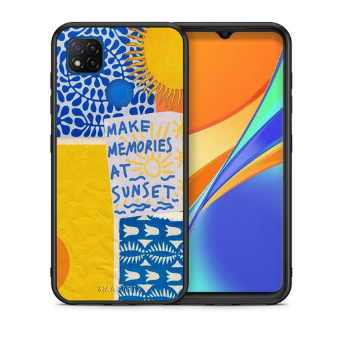 Θήκη Xiaomi Redmi 9C Sunset Memories από τη Smartfits με σχέδιο στο πίσω μέρος και μαύρο περίβλημα | Xiaomi Redmi 9C Sunset Memories case with colorful back and black bezels
