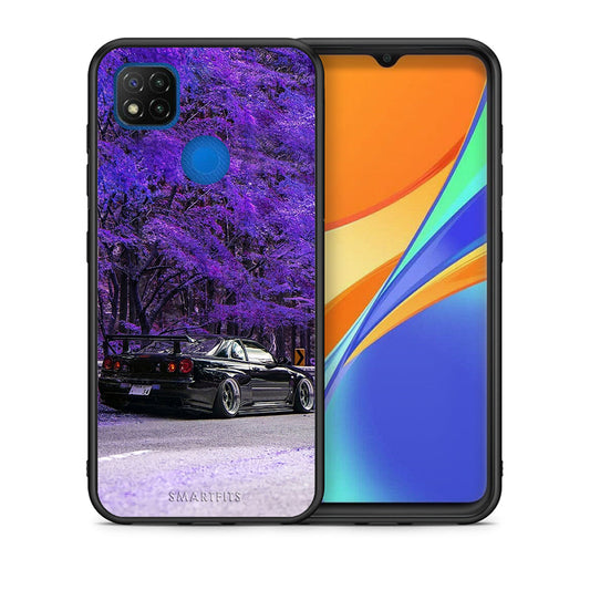 Θήκη Αγίου Βαλεντίνου Xiaomi Redmi 9C Super Car από τη Smartfits με σχέδιο στο πίσω μέρος και μαύρο περίβλημα | Xiaomi Redmi 9C Super Car case with colorful back and black bezels