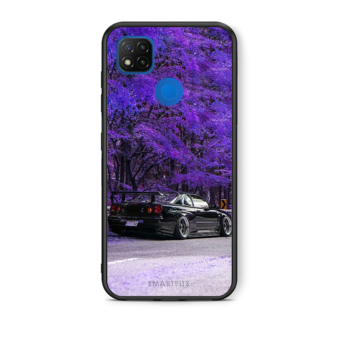 Θήκη Αγίου Βαλεντίνου Xiaomi Redmi 9C Super Car από τη Smartfits με σχέδιο στο πίσω μέρος και μαύρο περίβλημα | Xiaomi Redmi 9C Super Car case with colorful back and black bezels