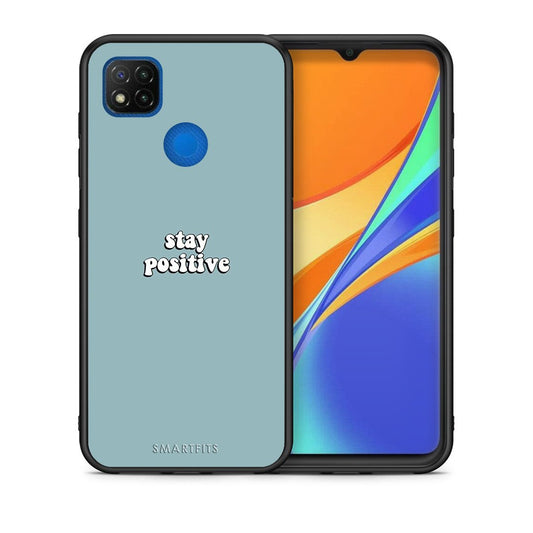 Θήκη Xiaomi Redmi 9C Positive Text από τη Smartfits με σχέδιο στο πίσω μέρος και μαύρο περίβλημα | Xiaomi Redmi 9C Positive Text case with colorful back and black bezels