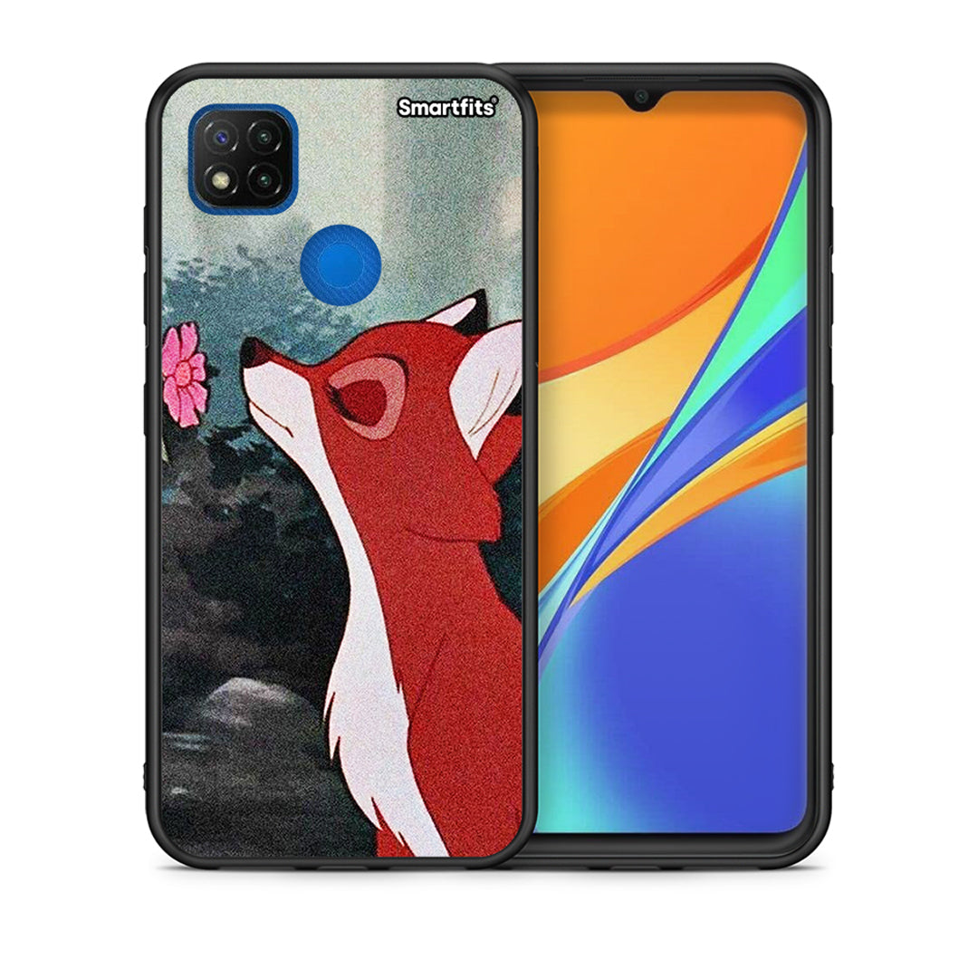 Θήκη Xiaomi Redmi 9C Tod And Vixey Love 2 από τη Smartfits με σχέδιο στο πίσω μέρος και μαύρο περίβλημα | Xiaomi Redmi 9C Tod And Vixey Love 2 case with colorful back and black bezels
