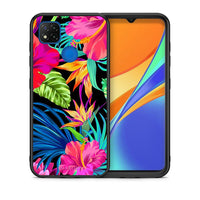 Thumbnail for Θήκη Xiaomi Redmi 9C Tropical Flowers από τη Smartfits με σχέδιο στο πίσω μέρος και μαύρο περίβλημα | Xiaomi Redmi 9C Tropical Flowers case with colorful back and black bezels