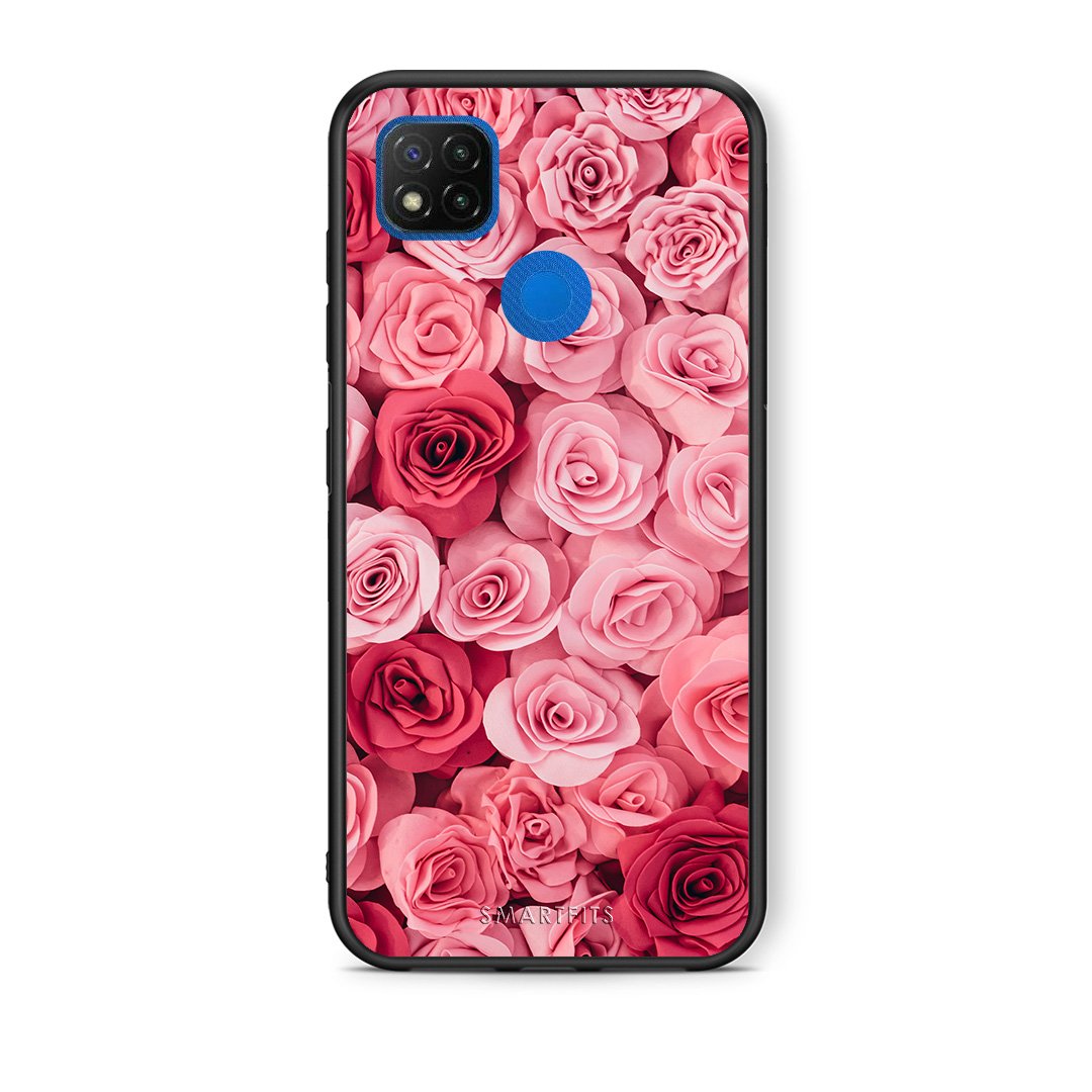 Θήκη Xiaomi Redmi 9C RoseGarden Valentine από τη Smartfits με σχέδιο στο πίσω μέρος και μαύρο περίβλημα | Xiaomi Redmi 9C RoseGarden Valentine case with colorful back and black bezels