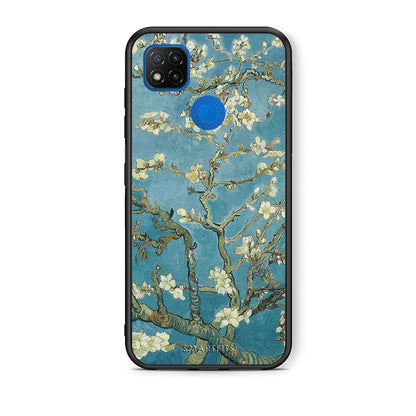 Θήκη Xiaomi Redmi 9C White Blossoms από τη Smartfits με σχέδιο στο πίσω μέρος και μαύρο περίβλημα | Xiaomi Redmi 9C White Blossoms case with colorful back and black bezels