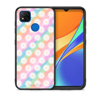 Thumbnail for Θήκη Xiaomi Redmi 9C White Daisies από τη Smartfits με σχέδιο στο πίσω μέρος και μαύρο περίβλημα | Xiaomi Redmi 9C White Daisies case with colorful back and black bezels