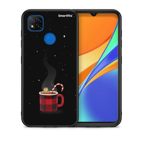 Θήκη Xiaomi Redmi 9C Xmas Bathing από τη Smartfits με σχέδιο στο πίσω μέρος και μαύρο περίβλημα | Xiaomi Redmi 9C Xmas Bathing case with colorful back and black bezels