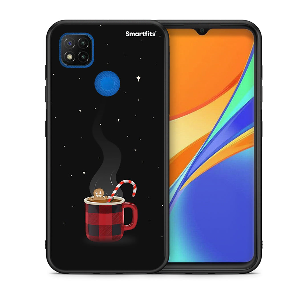 Θήκη Xiaomi Redmi 9C Xmas Bathing από τη Smartfits με σχέδιο στο πίσω μέρος και μαύρο περίβλημα | Xiaomi Redmi 9C Xmas Bathing case with colorful back and black bezels