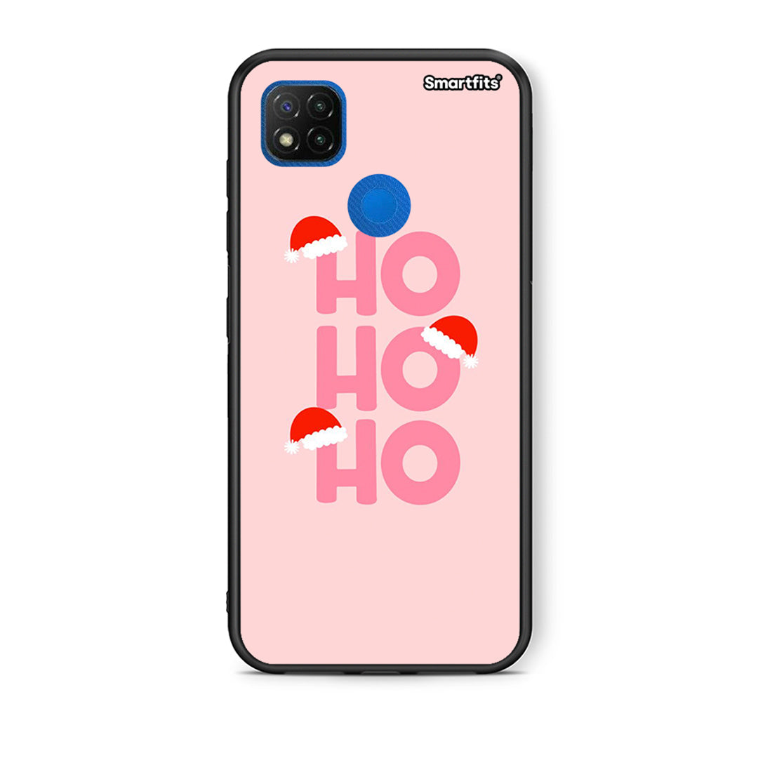 Θήκη Xiaomi Redmi 9C Xmas Ho Ho Ho από τη Smartfits με σχέδιο στο πίσω μέρος και μαύρο περίβλημα | Xiaomi Redmi 9C Xmas Ho Ho Ho case with colorful back and black bezels
