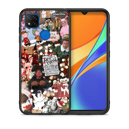 Θήκη Xiaomi Redmi 9C Xmas Movies από τη Smartfits με σχέδιο στο πίσω μέρος και μαύρο περίβλημα | Xiaomi Redmi 9C Xmas Movies case with colorful back and black bezels