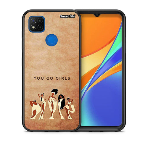 Θήκη Xiaomi Redmi 9C You Go Girl από τη Smartfits με σχέδιο στο πίσω μέρος και μαύρο περίβλημα | Xiaomi Redmi 9C You Go Girl case with colorful back and black bezels