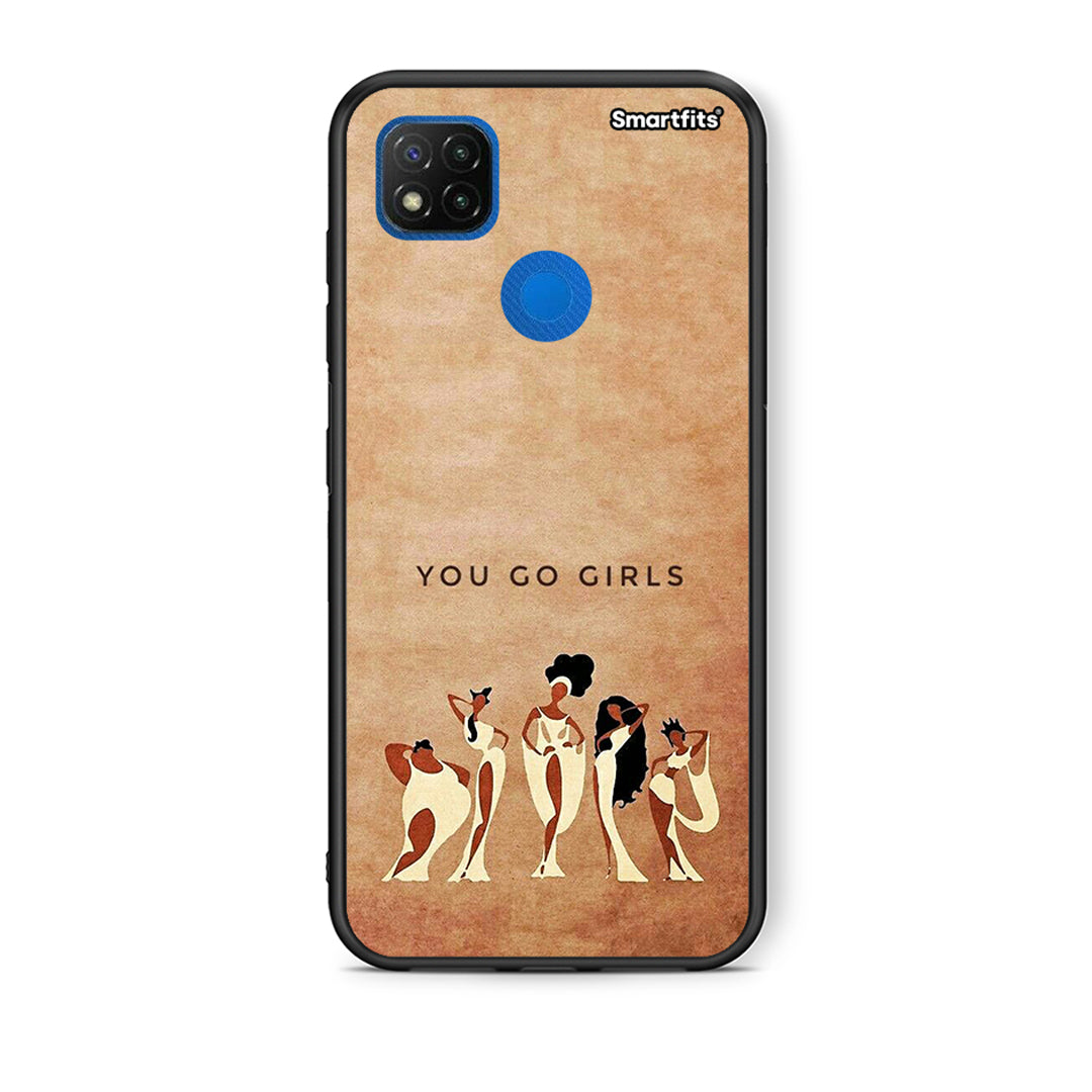 Θήκη Xiaomi Redmi 9C You Go Girl από τη Smartfits με σχέδιο στο πίσω μέρος και μαύρο περίβλημα | Xiaomi Redmi 9C You Go Girl case with colorful back and black bezels