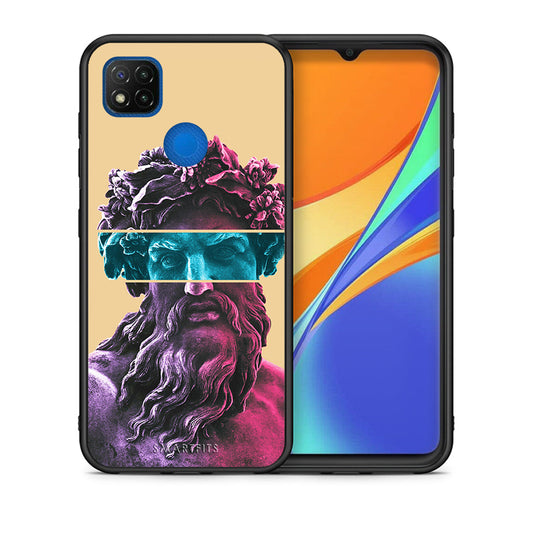 Θήκη Αγίου Βαλεντίνου Xiaomi Redmi 9C Zeus Art από τη Smartfits με σχέδιο στο πίσω μέρος και μαύρο περίβλημα | Xiaomi Redmi 9C Zeus Art case with colorful back and black bezels