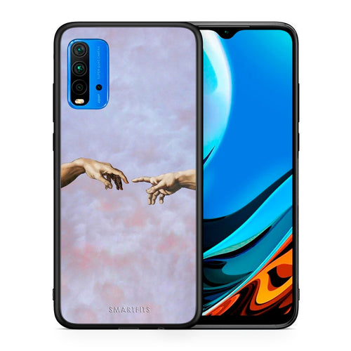 Θήκη Xiaomi Redmi 9T Adam Hand από τη Smartfits με σχέδιο στο πίσω μέρος και μαύρο περίβλημα | Xiaomi Redmi 9T Adam Hand case with colorful back and black bezels