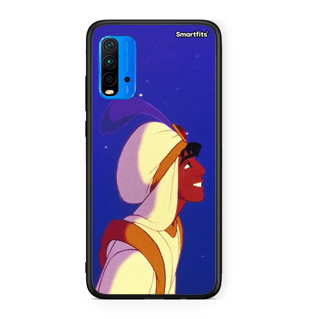 Xiaomi Poco M3 Alladin And Jasmine Love 1 θήκη από τη Smartfits με σχέδιο στο πίσω μέρος και μαύρο περίβλημα | Smartphone case with colorful back and black bezels by Smartfits