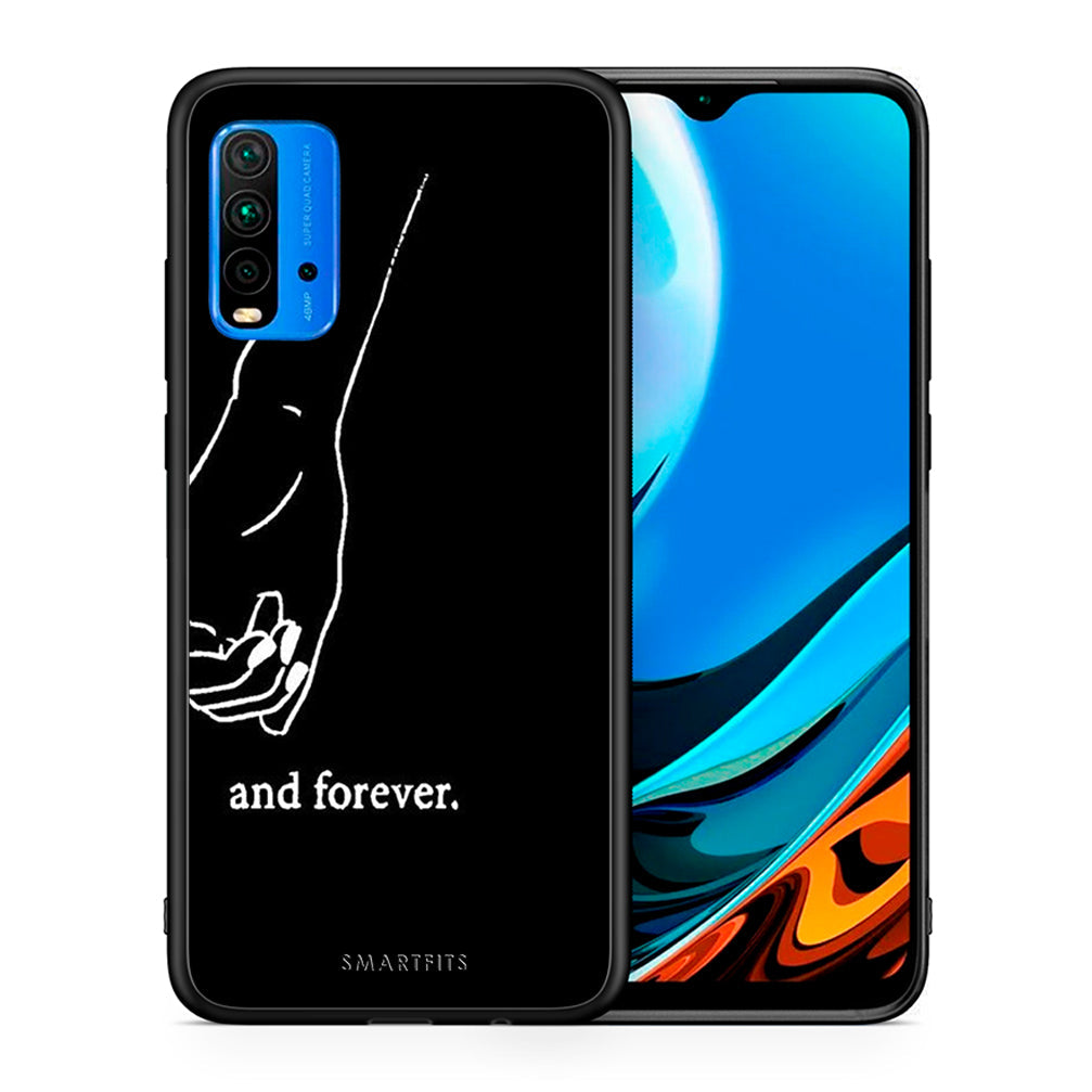 Θήκη Αγίου Βαλεντίνου Xiaomi Redmi 9T Always & Forever 2 από τη Smartfits με σχέδιο στο πίσω μέρος και μαύρο περίβλημα | Xiaomi Redmi 9T Always & Forever 2 case with colorful back and black bezels