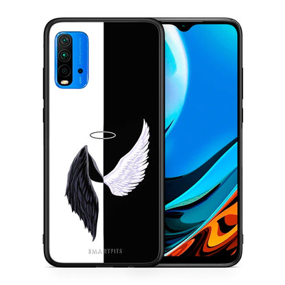 Θήκη Xiaomi Poco M3 Angels Demons από τη Smartfits με σχέδιο στο πίσω μέρος και μαύρο περίβλημα | Xiaomi Poco M3 Angels Demons case with colorful back and black bezels