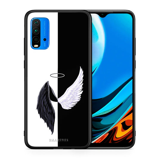 Θήκη Xiaomi Redmi 9T Angels Demons από τη Smartfits με σχέδιο στο πίσω μέρος και μαύρο περίβλημα | Xiaomi Redmi 9T Angels Demons case with colorful back and black bezels
