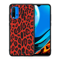 Thumbnail for Θήκη Xiaomi Redmi 9T Red Leopard Animal από τη Smartfits με σχέδιο στο πίσω μέρος και μαύρο περίβλημα | Xiaomi Redmi 9T Red Leopard Animal case with colorful back and black bezels
