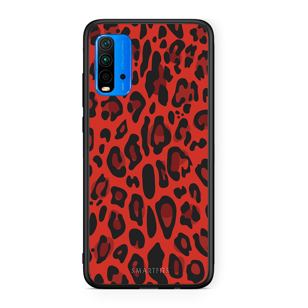 4 - Xiaomi Redmi 9T Red Leopard Animal case, cover, bumper