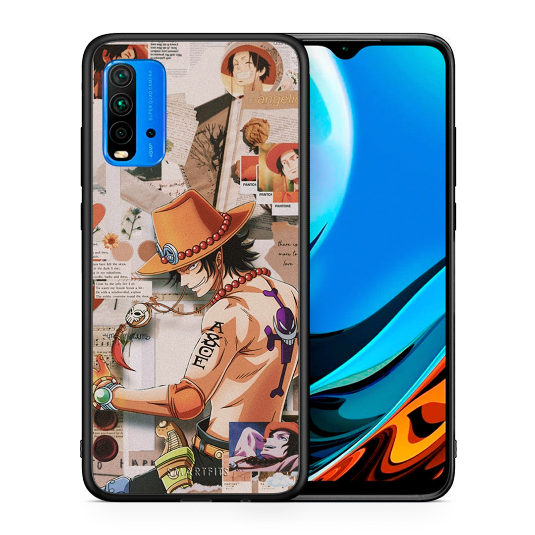 Θήκη Xiaomi Redmi 9T Anime Collage από τη Smartfits με σχέδιο στο πίσω μέρος και μαύρο περίβλημα | Xiaomi Redmi 9T Anime Collage case with colorful back and black bezels