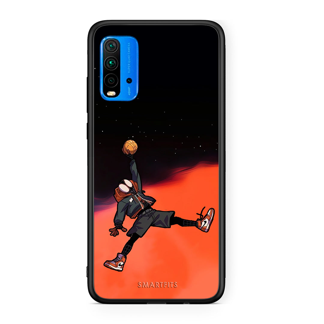 Xiaomi Redmi 9T Basketball Hero θήκη από τη Smartfits με σχέδιο στο πίσω μέρος και μαύρο περίβλημα | Smartphone case with colorful back and black bezels by Smartfits