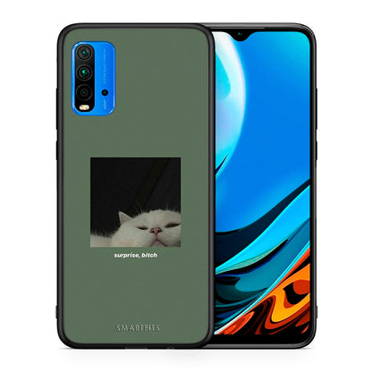 Θήκη Xiaomi Redmi 9T Bitch Surprise από τη Smartfits με σχέδιο στο πίσω μέρος και μαύρο περίβλημα | Xiaomi Redmi 9T Bitch Surprise case with colorful back and black bezels