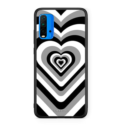 Xiaomi Redmi 9T Black Hearts θήκη από τη Smartfits με σχέδιο στο πίσω μέρος και μαύρο περίβλημα | Smartphone case with colorful back and black bezels by Smartfits