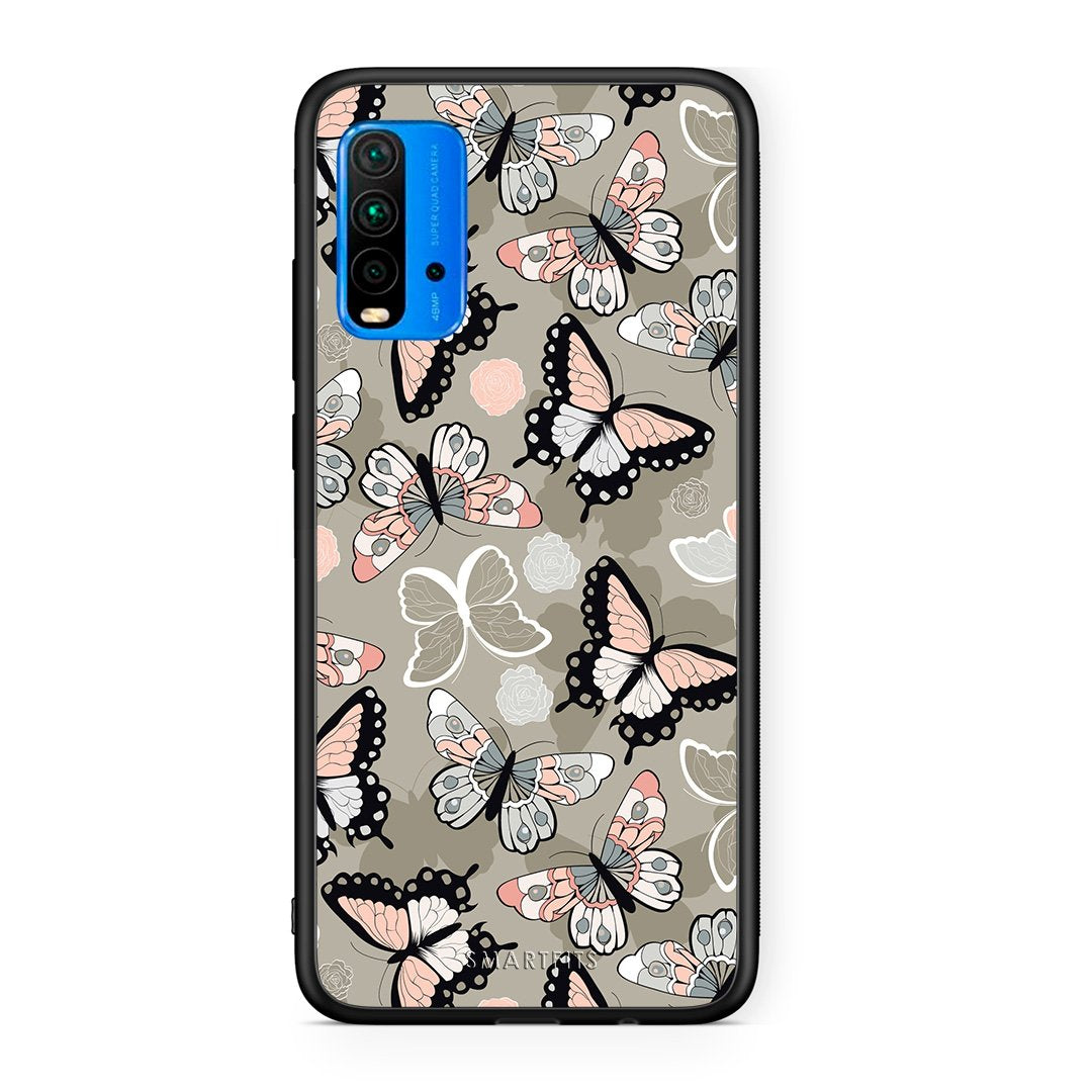 135 - Xiaomi Redmi 9T Butterflies Boho case, cover, bumper