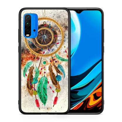 Θήκη Xiaomi Redmi 9T DreamCatcher Boho από τη Smartfits με σχέδιο στο πίσω μέρος και μαύρο περίβλημα | Xiaomi Redmi 9T DreamCatcher Boho case with colorful back and black bezels