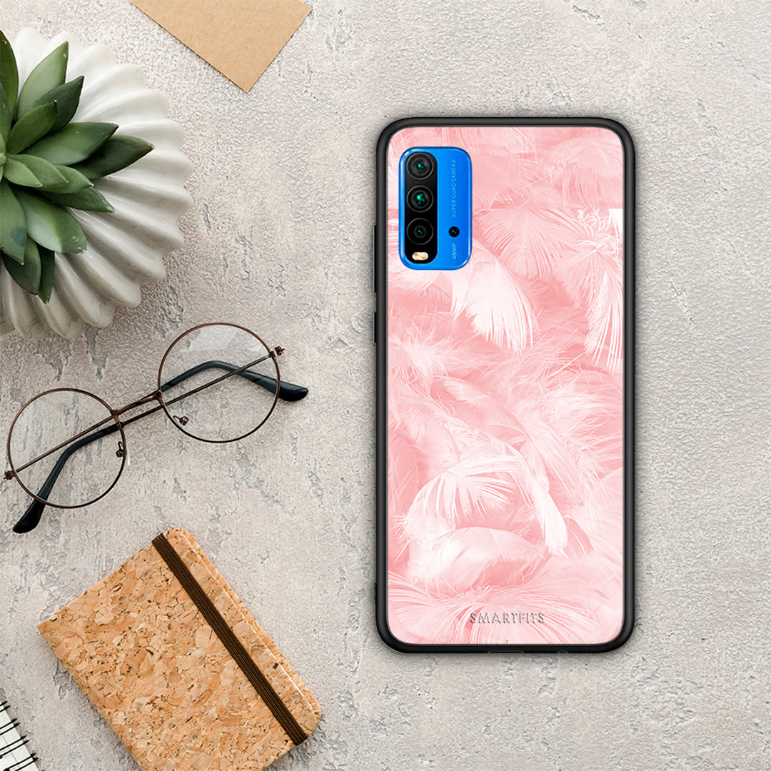 Boho Pink Feather - Xiaomi Redmi 9T θήκη