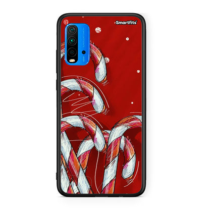 Xiaomi Redmi 9T Candy Cane θήκη από τη Smartfits με σχέδιο στο πίσω μέρος και μαύρο περίβλημα | Smartphone case with colorful back and black bezels by Smartfits