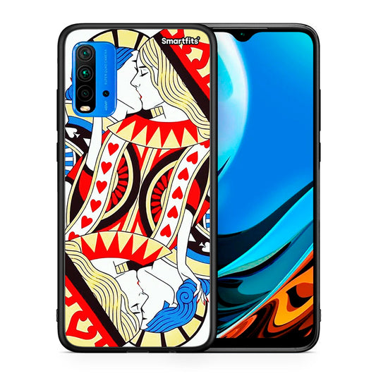 Θήκη Xiaomi Redmi 9T Card Love από τη Smartfits με σχέδιο στο πίσω μέρος και μαύρο περίβλημα | Xiaomi Redmi 9T Card Love case with colorful back and black bezels