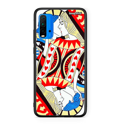 Xiaomi Redmi 9T Card Love θήκη από τη Smartfits με σχέδιο στο πίσω μέρος και μαύρο περίβλημα | Smartphone case with colorful back and black bezels by Smartfits