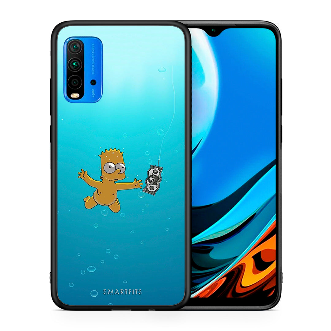 Θήκη Xiaomi Redmi 9T Chasing Money από τη Smartfits με σχέδιο στο πίσω μέρος και μαύρο περίβλημα | Xiaomi Redmi 9T Chasing Money case with colorful back and black bezels