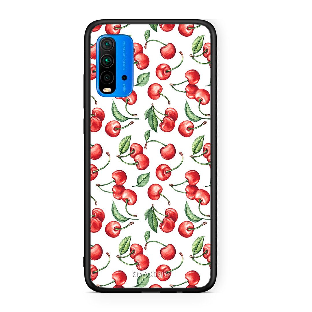 Xiaomi Redmi 9T Cherry Summer θήκη από τη Smartfits με σχέδιο στο πίσω μέρος και μαύρο περίβλημα | Smartphone case with colorful back and black bezels by Smartfits