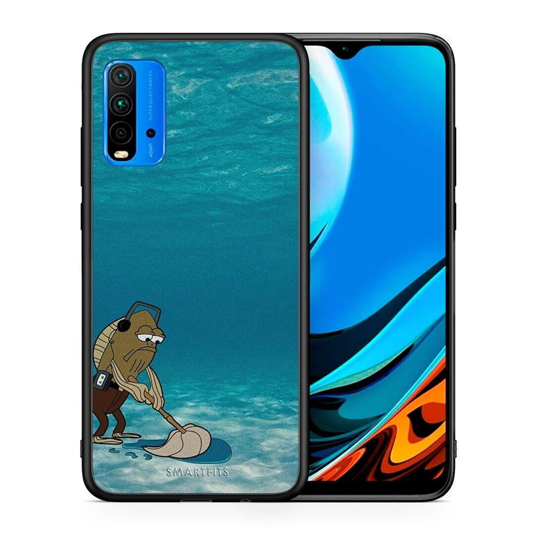 Θήκη Xiaomi Redmi 9T Clean The Ocean από τη Smartfits με σχέδιο στο πίσω μέρος και μαύρο περίβλημα | Xiaomi Redmi 9T Clean The Ocean case with colorful back and black bezels