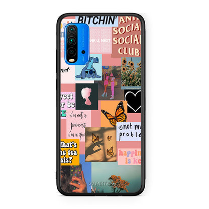 Xiaomi Poco M3 Collage Bitchin Θήκη Αγίου Βαλεντίνου από τη Smartfits με σχέδιο στο πίσω μέρος και μαύρο περίβλημα | Smartphone case with colorful back and black bezels by Smartfits