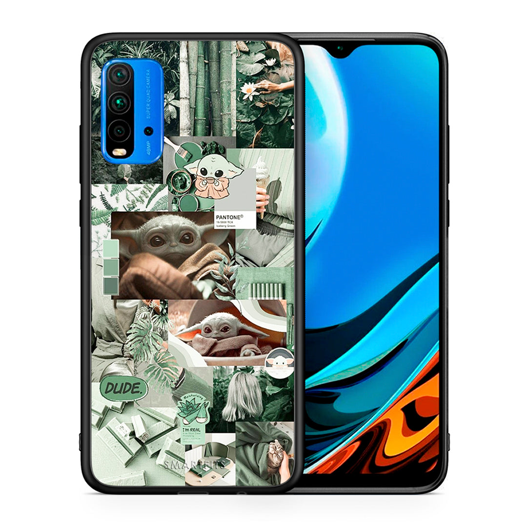 Θήκη Αγίου Βαλεντίνου Xiaomi Redmi 9T Collage Dude από τη Smartfits με σχέδιο στο πίσω μέρος και μαύρο περίβλημα | Xiaomi Redmi 9T Collage Dude case with colorful back and black bezels