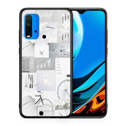 Θήκη Αγίου Βαλεντίνου Xiaomi Redmi 9T Collage Make Me Wonder από τη Smartfits με σχέδιο στο πίσω μέρος και μαύρο περίβλημα | Xiaomi Redmi 9T Collage Make Me Wonder case with colorful back and black bezels