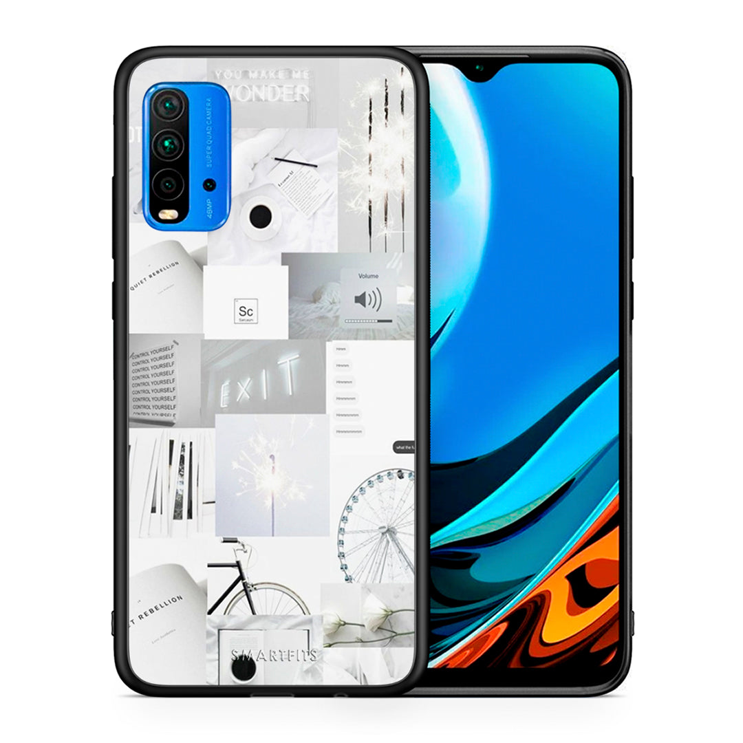 Θήκη Αγίου Βαλεντίνου Xiaomi Redmi 9T Collage Make Me Wonder από τη Smartfits με σχέδιο στο πίσω μέρος και μαύρο περίβλημα | Xiaomi Redmi 9T Collage Make Me Wonder case with colorful back and black bezels