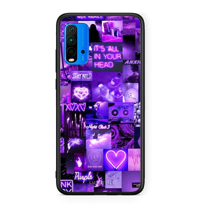 Xiaomi Redmi 9T Collage Stay Wild Θήκη Αγίου Βαλεντίνου από τη Smartfits με σχέδιο στο πίσω μέρος και μαύρο περίβλημα | Smartphone case with colorful back and black bezels by Smartfits