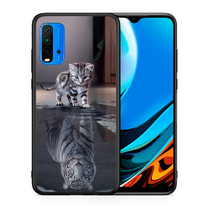 Θήκη Xiaomi Redmi 9T Tiger Cute από τη Smartfits με σχέδιο στο πίσω μέρος και μαύρο περίβλημα | Xiaomi Redmi 9T Tiger Cute case with colorful back and black bezels