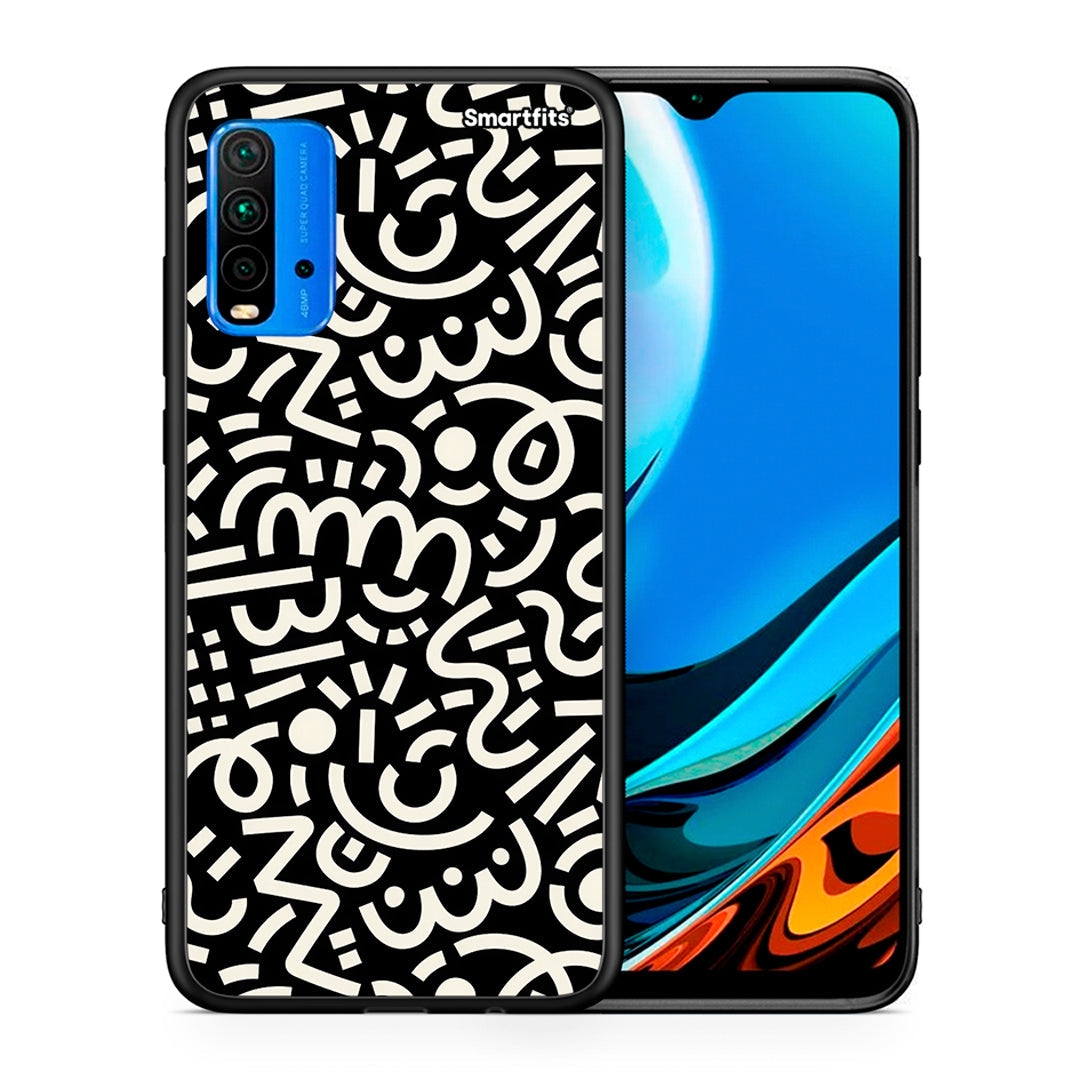 Θήκη Xiaomi Poco M3 Doodle Art από τη Smartfits με σχέδιο στο πίσω μέρος και μαύρο περίβλημα | Xiaomi Poco M3 Doodle Art case with colorful back and black bezels