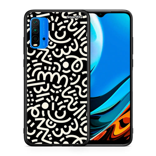 Θήκη Xiaomi Poco M3 Doodle Art από τη Smartfits με σχέδιο στο πίσω μέρος και μαύρο περίβλημα | Xiaomi Poco M3 Doodle Art case with colorful back and black bezels