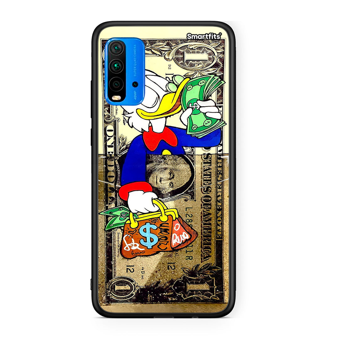 Xiaomi Redmi 9T Duck Money Θήκη από τη Smartfits με σχέδιο στο πίσω μέρος και μαύρο περίβλημα | Smartphone case with colorful back and black bezels by Smartfits
