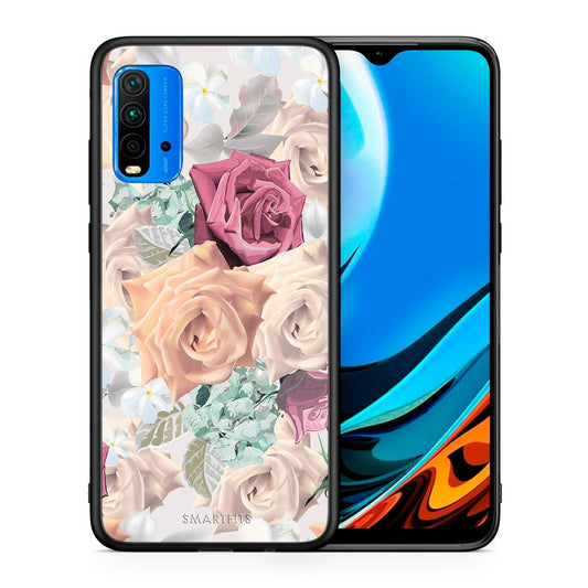 Θήκη Xiaomi Redmi 9T Bouquet Floral από τη Smartfits με σχέδιο στο πίσω μέρος και μαύρο περίβλημα | Xiaomi Redmi 9T Bouquet Floral case with colorful back and black bezels
