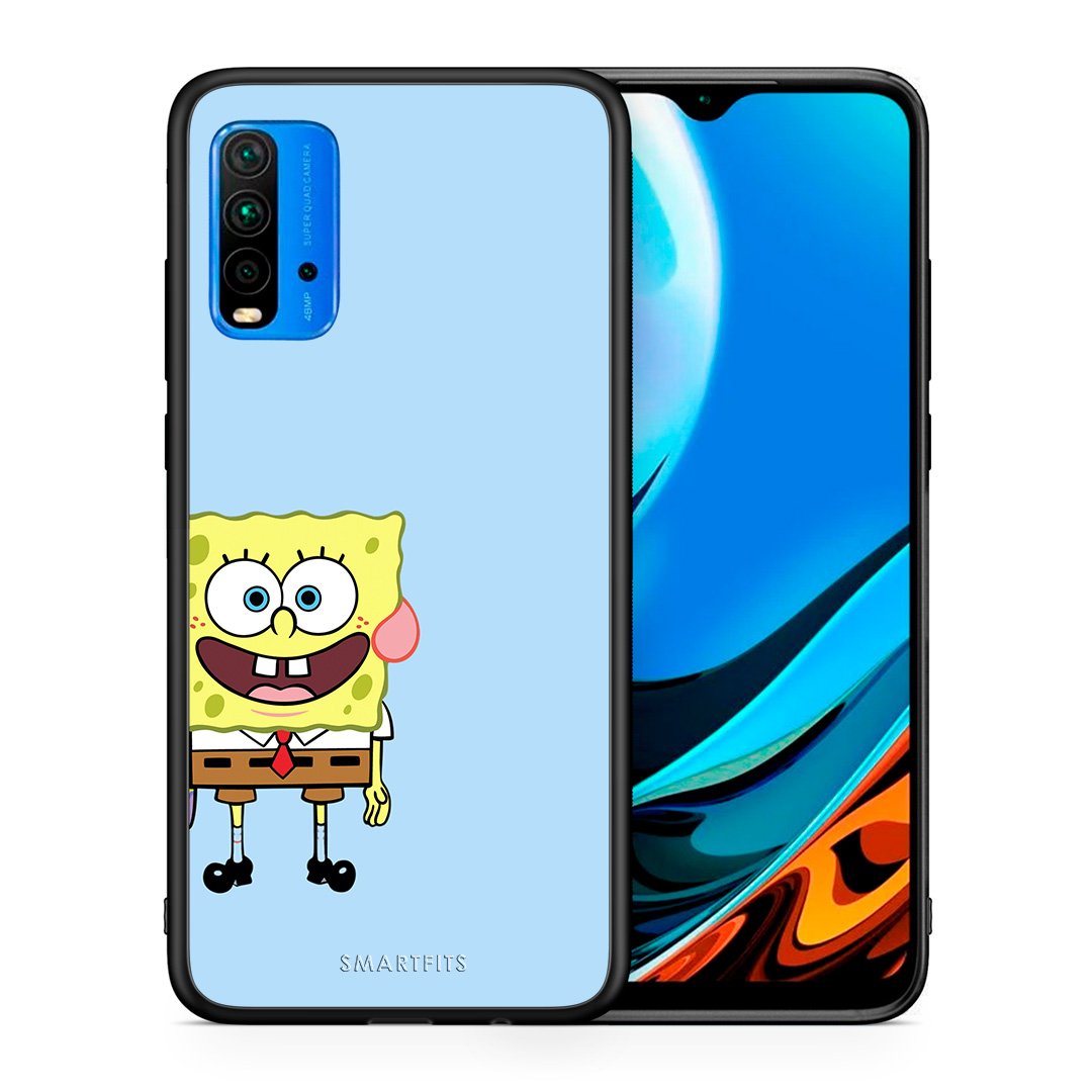 Θήκη Xiaomi Redmi 9T Friends Bob από τη Smartfits με σχέδιο στο πίσω μέρος και μαύρο περίβλημα | Xiaomi Redmi 9T Friends Bob case with colorful back and black bezels