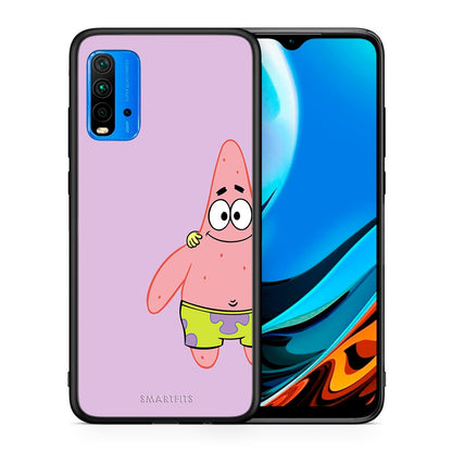 Θήκη Xiaomi Poco M3  Friends Patrick από τη Smartfits με σχέδιο στο πίσω μέρος και μαύρο περίβλημα | Xiaomi Poco M3  Friends Patrick case with colorful back and black bezels