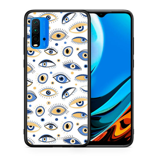Θήκη Xiaomi Redmi 9T Ftou Ftou από τη Smartfits με σχέδιο στο πίσω μέρος και μαύρο περίβλημα | Xiaomi Redmi 9T Ftou Ftou case with colorful back and black bezels