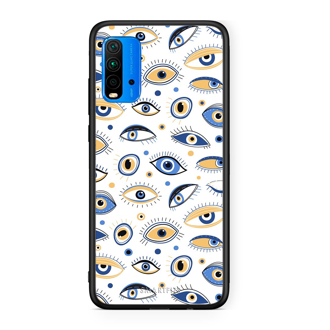 Xiaomi Redmi 9T Ftou Ftou θήκη από τη Smartfits με σχέδιο στο πίσω μέρος και μαύρο περίβλημα | Smartphone case with colorful back and black bezels by Smartfits